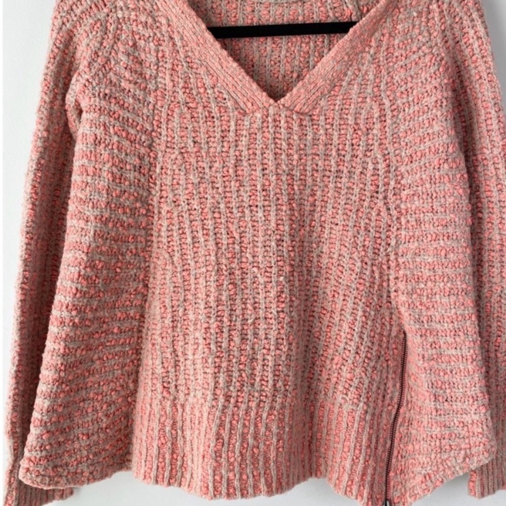 Anthropologie by Moth Coral V-Neck Sweater